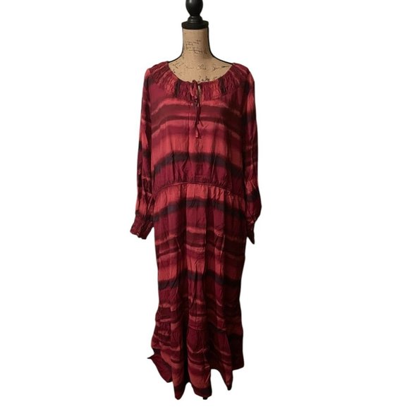 Terra & Sky Peasant Maxi Dress - Picture 1 of 8